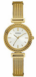 Guess Quartz White Dial Gold Steel Strap Watch For Women - W1152L2