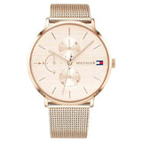 Tommy Hilfiger Jenna Quartz Rose Gold Dial Rose Gold Mesh Bracelet Watch For Women - 1781944