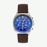 Michael Kors Sullivan Quartz Blue Dial Brown Leather Strap Watch For Men - MK8996