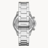 Fossil Bannon Multifunction Chronograph Silver Dial Silver Steel Strap Watch for Men - BQ2490