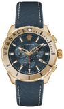 Versace Casual Chronograph Blue Dial Blue Leather Strap Watch for Men - VERG004-18