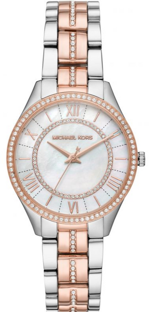 Michael Kors Lauryn Mother of Pearl Dial Two Tone Steel Strap Watch For Women - MK3979