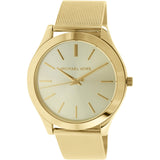 Michael Kors Slim Runway Champagne Dial Gold Mesh Bracelet Watch for Women - MK3282