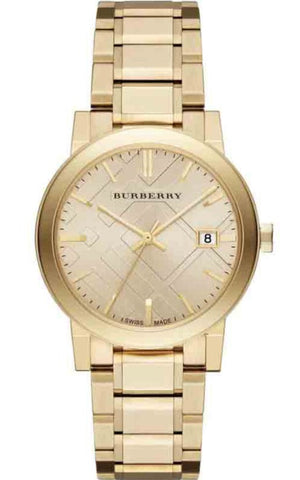 Burberry The City Gold Dial Gold Steel Strap Watch for Women - BU9033