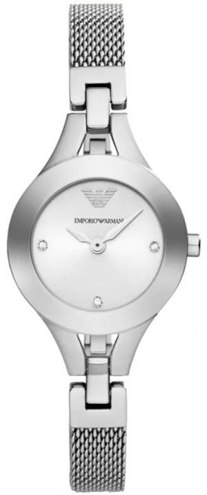 Emporio Armani Quartz Silver Dial Silver Steel Strap Watch For Women - AR7361