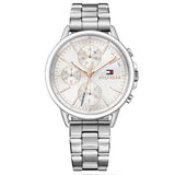 Tommy Hilfiger Carly White Dial Silver Stainless Steel Strap Watch for Women - 1781787