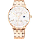 Tommy Hilfiger Jenna Quartz White Dial Rose Gold Steel Strap Watch for Women - 1782070