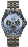 Guess Odyssey Quartz Blue Dial Gunmetal Steel Strap Watch For Men - W1107G5