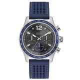 Guess Fleet Chronograph Black Dial Blue Rubber Strap Watch for Men - W0971G2