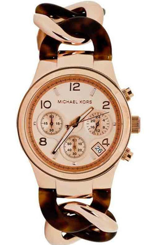 Michael Kors Runway Rose Gold Dial Two Tone Steel Strap Watch for Women - MK4269