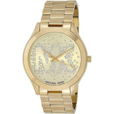 Michael Kors Slim Runway Gold Dial Gold Steel Strap Watch for Women - MK3590