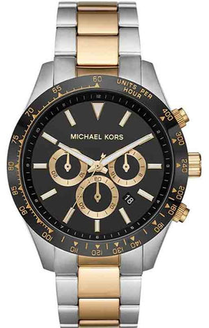 Michael Kors Layton Chronograph Black Dial Two Tone Steel Strap Watch For Men - MK8784