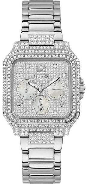 Guess Deco Multifunction Quartz Silver Dial Silver Steel Strap Watch For Women - GW0472L1