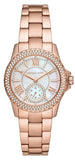 Michael Kors Camille Quartz Mother of Pearl White Dial Rose Gold Steel Strap Watch For Women - MK7364