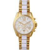 Michael Kors Bradshaw Chronograph White Dial Two Tone Steel Strap Watch For Women - MK5743