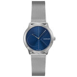 Calvin Klein Minimal Blue Dial Silver Mesh Bracelet Watch for Men - K3M2112N