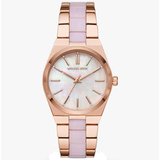 Michael Kors Channing Quartz Mother of Pearl Pink Dial Two Tone Steel Strap Watch For Women - MK6652