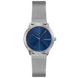 Calvin Klein Minimal Blue Dial Silver Mesh Bracelet Watch for Women - K3M2212N