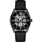 Guess Analog Quartz Black Dial Black Leather Strap Watch For Men - GW0389G4