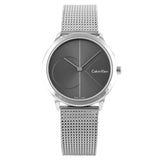 Calvin Klein Minimal Black Dial Silver Mesh Bracelet Watch for Women - K3M22123