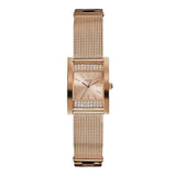 Guess Nouveau Diamonds Rose Gold Dial Rose Gold Mesh Bracelet Watch for Women - W0127L3