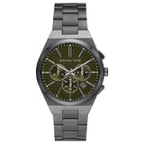 Michael Kors Lennox Chronograph Black Dial Grey Steel Strap Watch For Men - MK9118