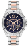 Michael Kors Brecken Chronograph Blue Dial Two Tone Steel Strap Watch For Men - MK9065