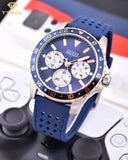 Guess Odyssey Multifunction Blue Dial Blue Rubber Strap Watch For Men - W1108G4