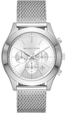 Michael Kors Slim Runway Chronograph Silver Dial Silver Mesh Bracelet Watch For Men - MK9059