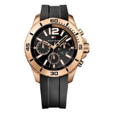 Tommy Hilfiger Sport Multifunction Black Dial Black Rubber Strap Watch for Men - 1791145