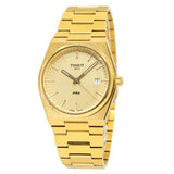 Tissot PRX Champagne Yellow Gold Dial Gold Steel Strap Watch for Men - T137.410.33.021.00