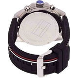 Tommy Hilfiger Decker Quartz Black Dial Black Rubber Strap Watch for Men - 1791473