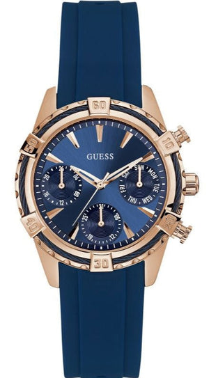 Guess Analog Quartz Blue Dial Blue Rubber Strap Watch For Women - W0562L3