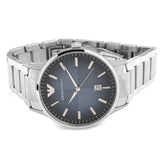 Emporio Armani Renato Quartz Blue Dial Silver Steel Strap Watch For Men - AR11182