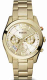 Fossil Boyfriend Gold Dial Gold Steel Strap Watch for Women - ES3884