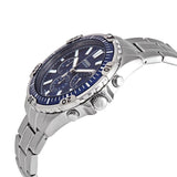 Fossil Garrett Chronograph Blue Dial Silver Steel Strap Watch for Men - FS5623