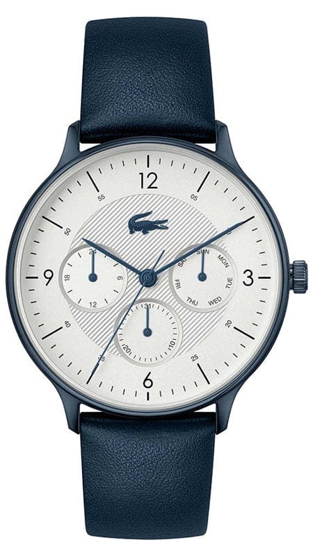 Lacoste Club White Dial Blue Leather Strap Watch for Men - 2011140