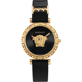 Versace Palazzo Empire Greca Black Dial Black Leather Strap Watch for Women - VEDV00119