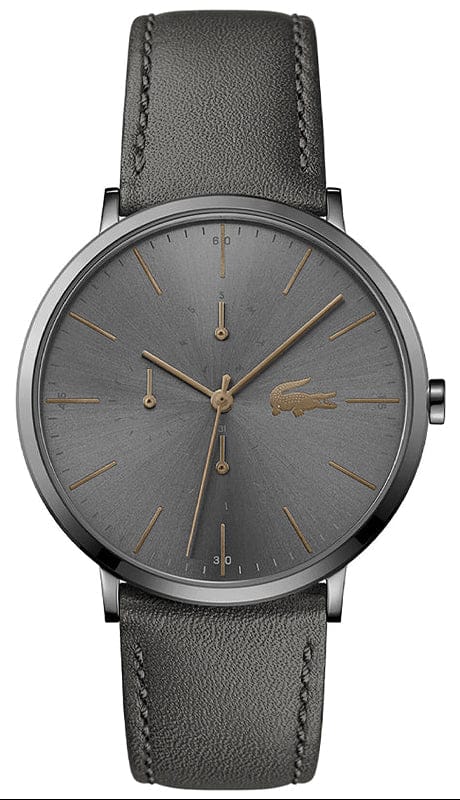 Lacoste Moon Gray Dial Gray Leather Strap Watch for Men - 2011059