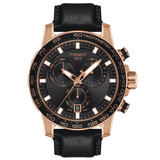 Tissot Supersport Chrono Black Dial Black Leather Strap Watch for Men - T125.617.36.051.00