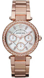 Michael Kors Parker White Dial Rose Gold Steel Strap Watch for Women - MK5616