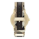 Burberry The City Gold Dial Black Leather Strap Watch for Men - BU9032