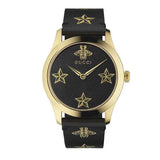 Gucci G-Timeless Black Dial Black Leather Strap Watch For Women - YA1264055