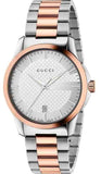 Gucci G Timeless Silver Dial Two Tone Steel Strap Watch For Men - YA126447