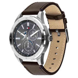 Tommy Hilfiger Austin Grey Dial Brown Leather Strap Watch for Men - 1791637