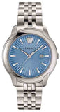 Versace V-Urban Light Blue Dial Silver Steel Strap Watch for Men - VELQ00419