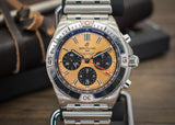 Breitling Chronomat B01 42 Brown Dial Silver Steel Strap Watch for Men - AB0134101K1A1