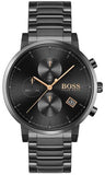 Hugo Boss Integrity Black Dial Black Steel Strap Watch for Men - 1513780