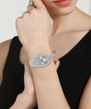 Guess Raven Diamonds Silver Dial Silver Steel Strap Watch for Women - GW0104L1