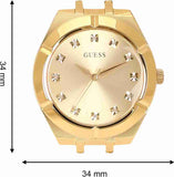 Guess Crystalline Diamonds Gold Dial Gold Steel Strap Watch for Women - GW0114L2